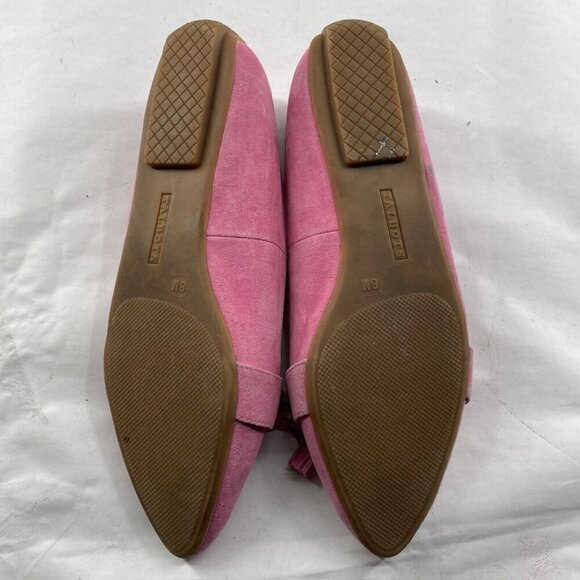 Talbots Francesca Driving Mocassins Womens Sz 8 Pink Suede Pointed Toes Tasseled - Picture 4 of 9